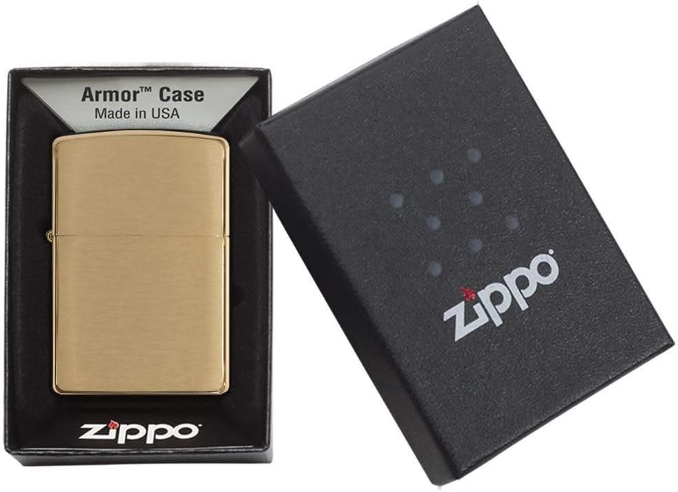 Zippo Armor Brushed Brass Pocket Lighter
