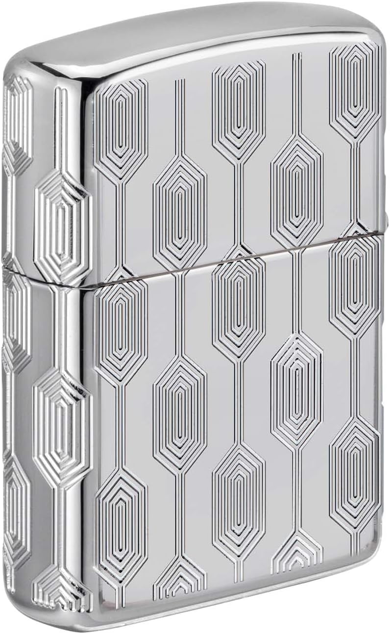 Zippo Lighter: Armor Deep Carve Multicut Pattern - High Polish Chrome 49881