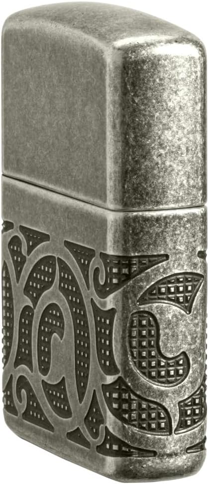 Zippo Pattern Armor Antique Silver Pocket Lighter