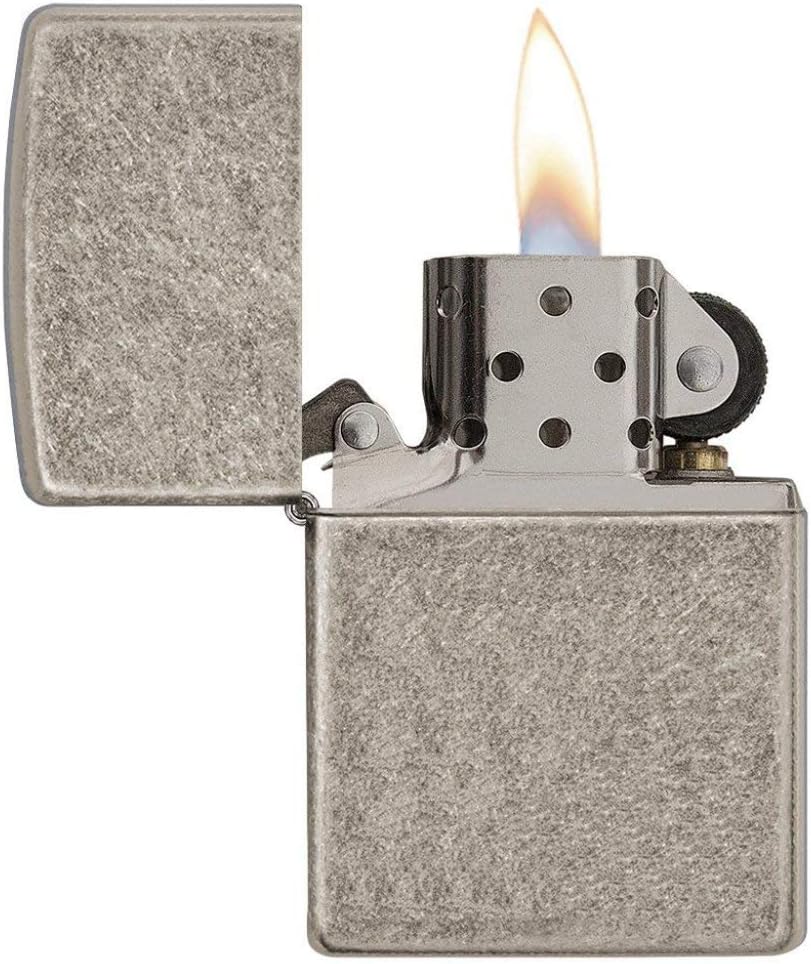 Zippo Armor Pocket Lighter, Antique Silver Plate