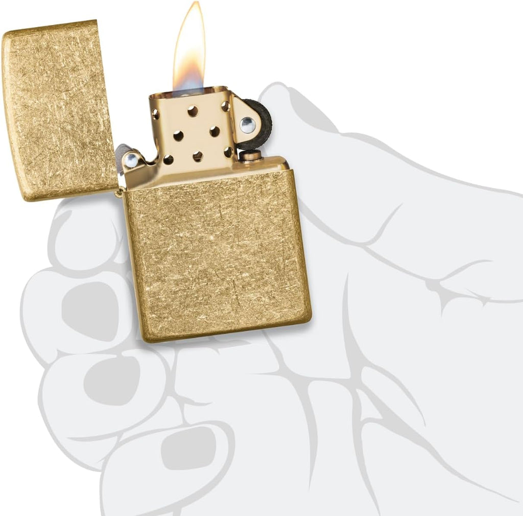 Zippo Armor Tumbled Brass Pocket Lighter
