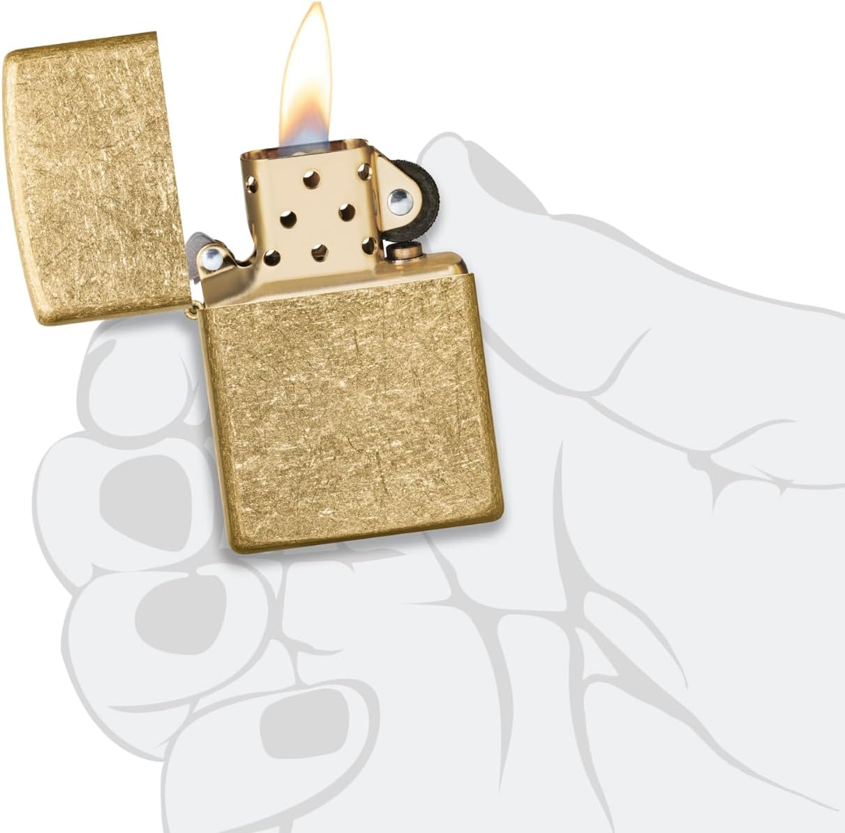 Zippo Armor Tumbled Brass Pocket Lighter
