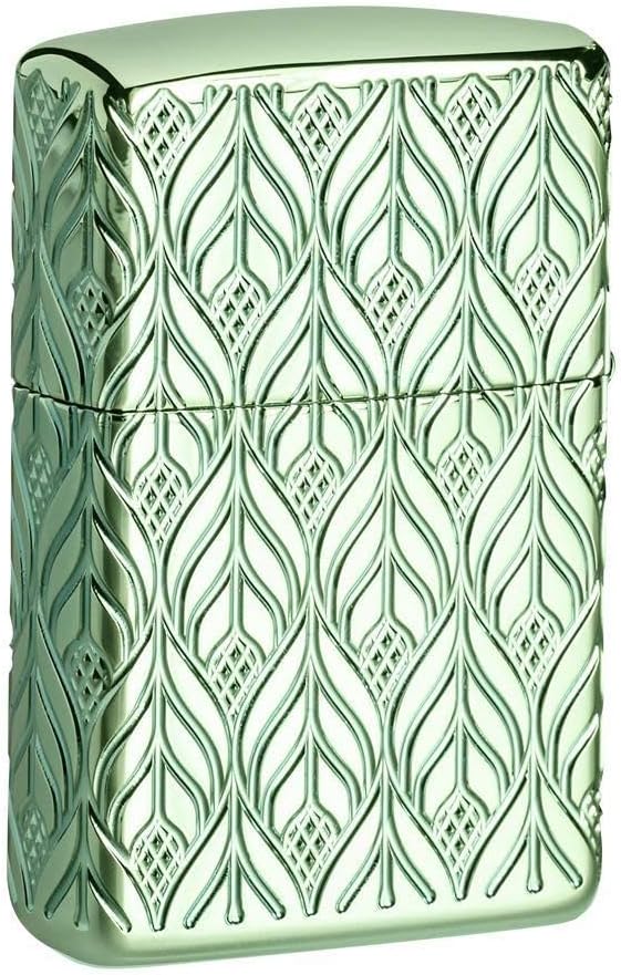 Zippo Armor High Polish Green Elegant Dragon Pocket Lighter, One Size