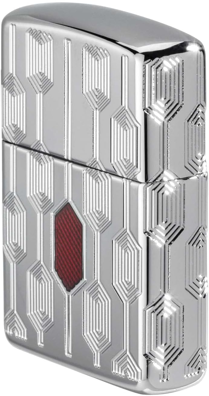 Zippo Lighter: Armor Deep Carve Multicut Pattern - High Polish Chrome 49881