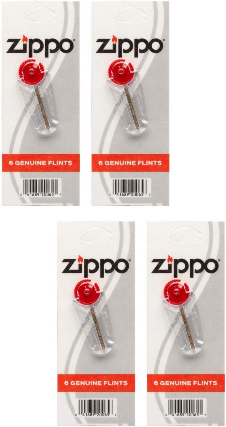 Zippo Flints 2460N 6 Genuine Flints (Pack of 4)