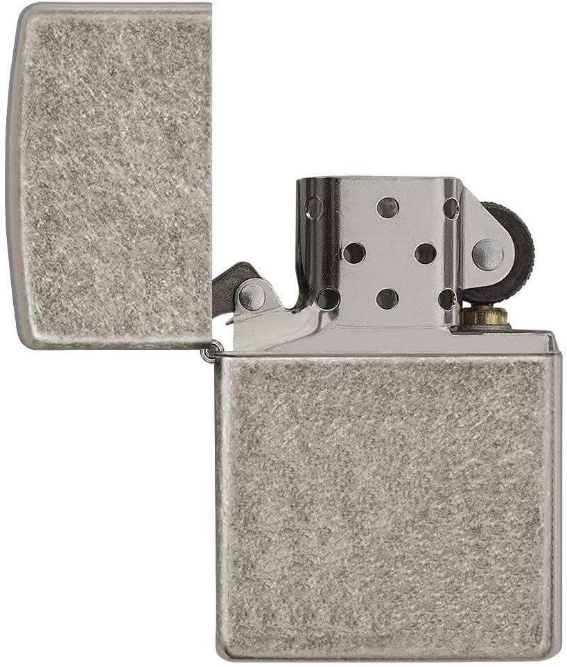 Zippo Armor Pocket Lighter, Antique Silver Plate