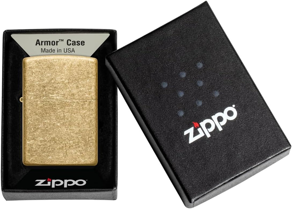 Zippo Armor Tumbled Brass Pocket Lighter