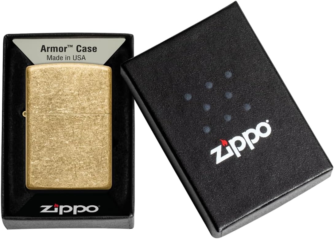 Zippo Armor Tumbled Brass Pocket Lighter