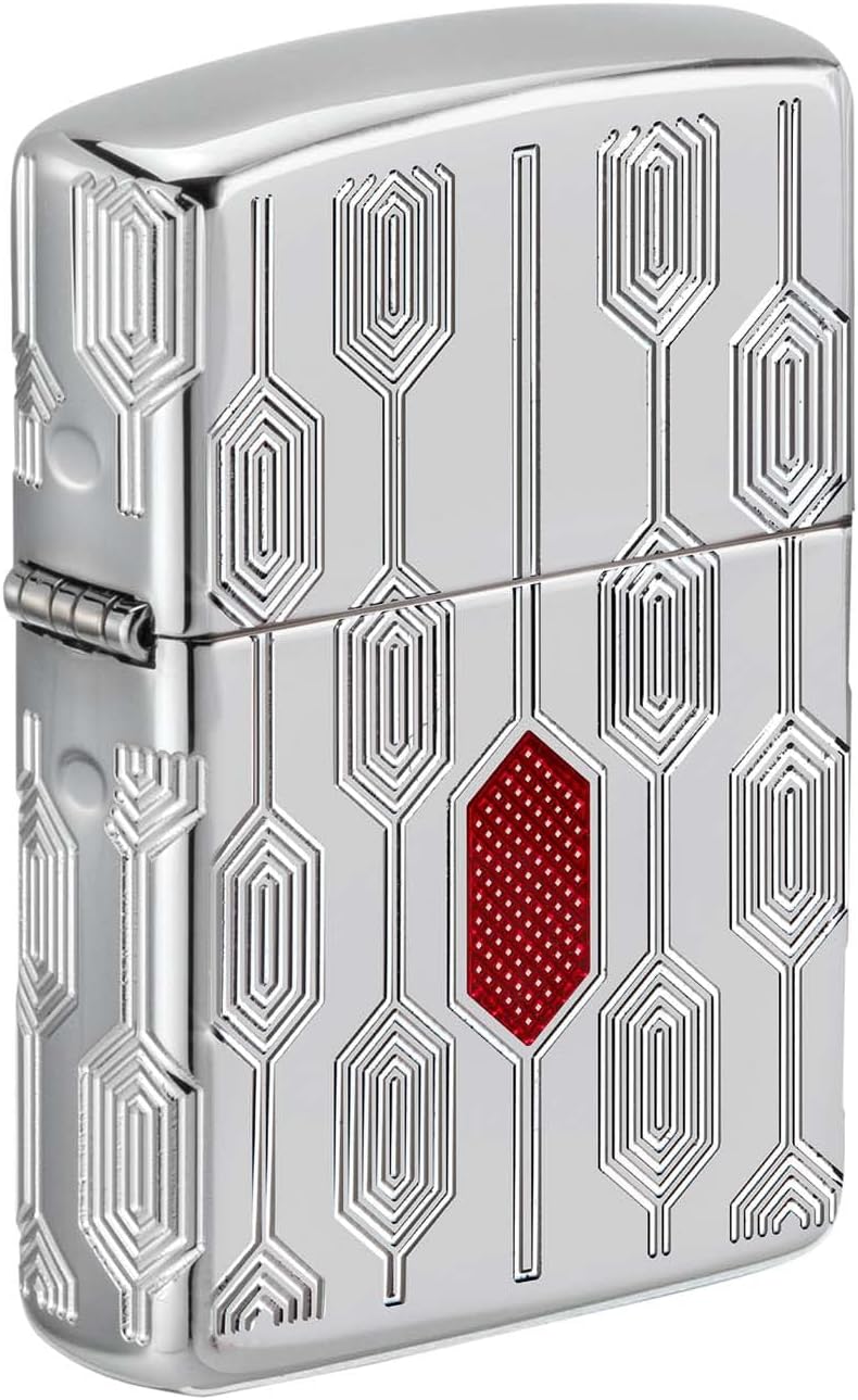 Zippo Lighter: Armor Deep Carve Multicut Pattern - High Polish Chrome 49881