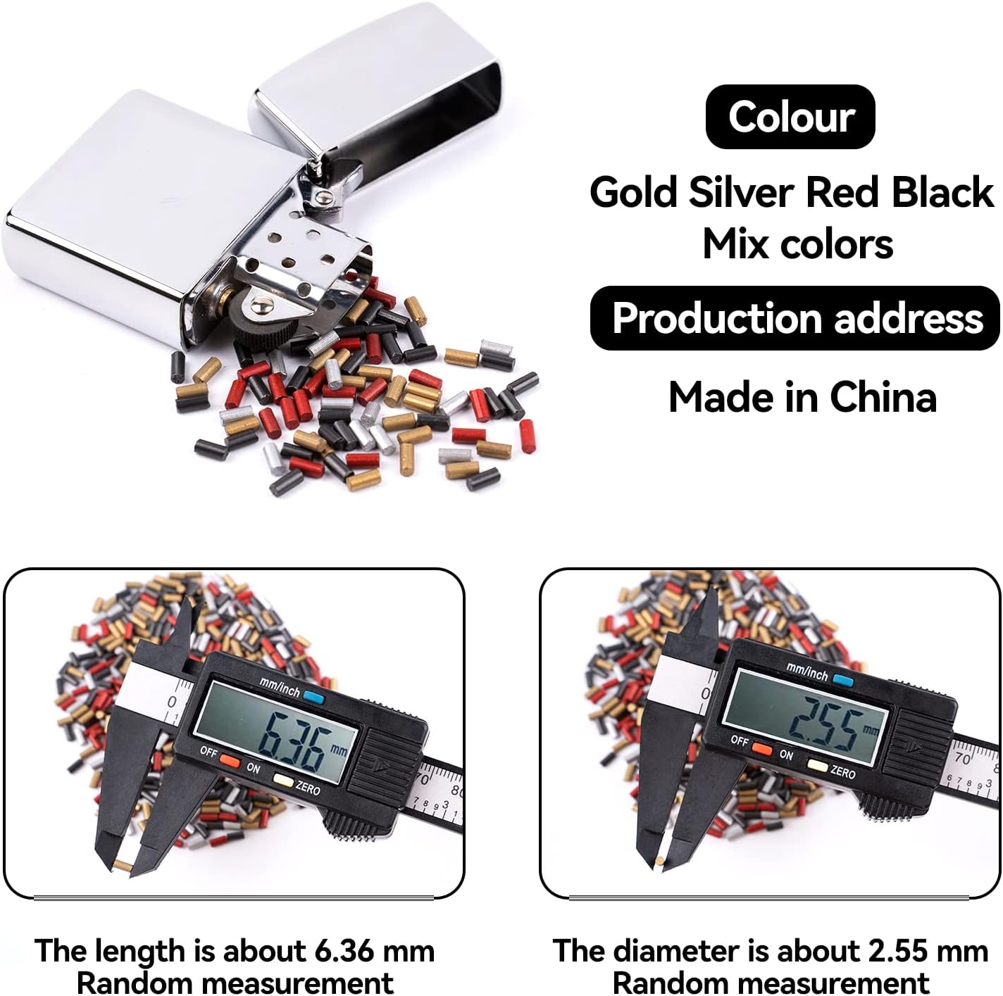 500Pcs Flint Refills for Lighter, Replacement Flints for Lighters, Flint Stone for Petrol Gas Fluid Lighter