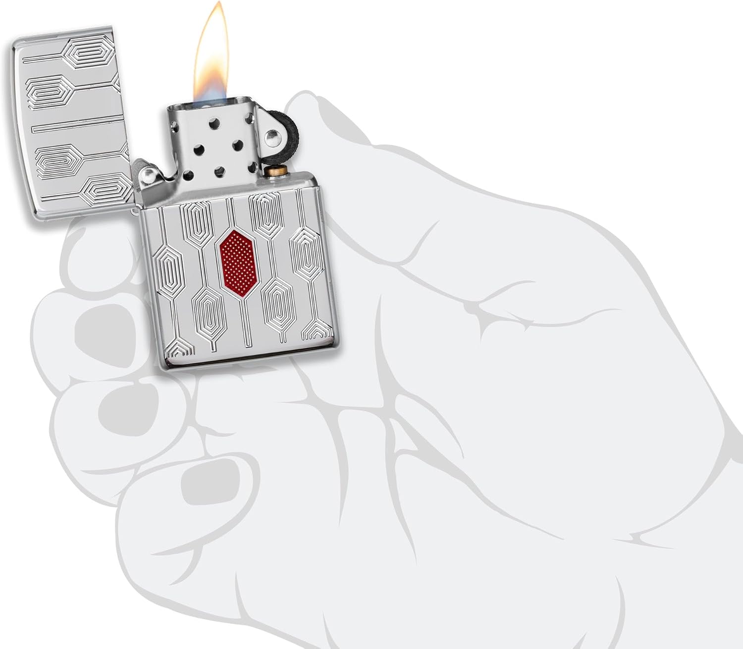 Zippo Lighter: Armor Deep Carve Multicut Pattern - High Polish Chrome 49881