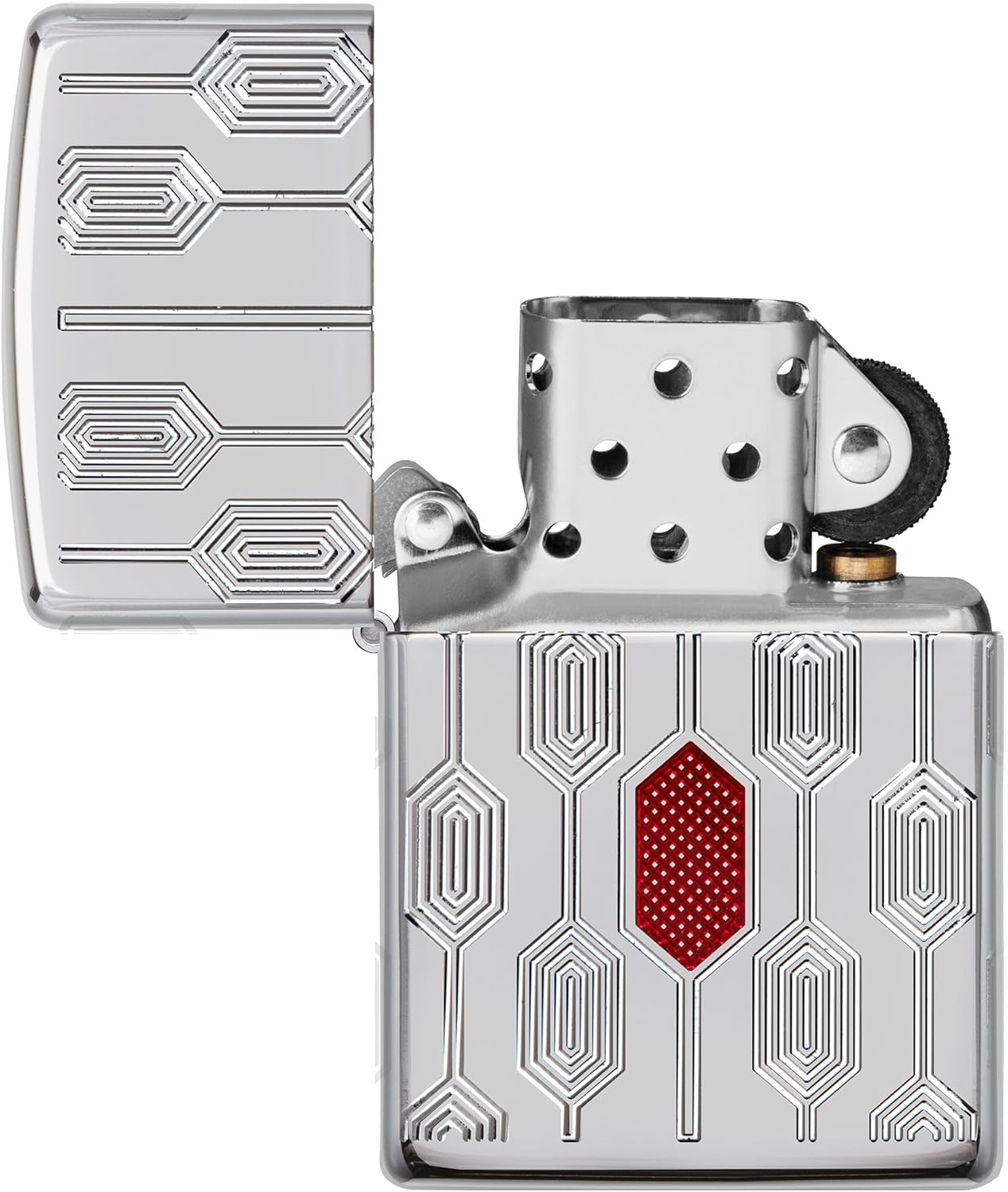 Zippo Lighter: Armor Deep Carve Multicut Pattern - High Polish Chrome 49881