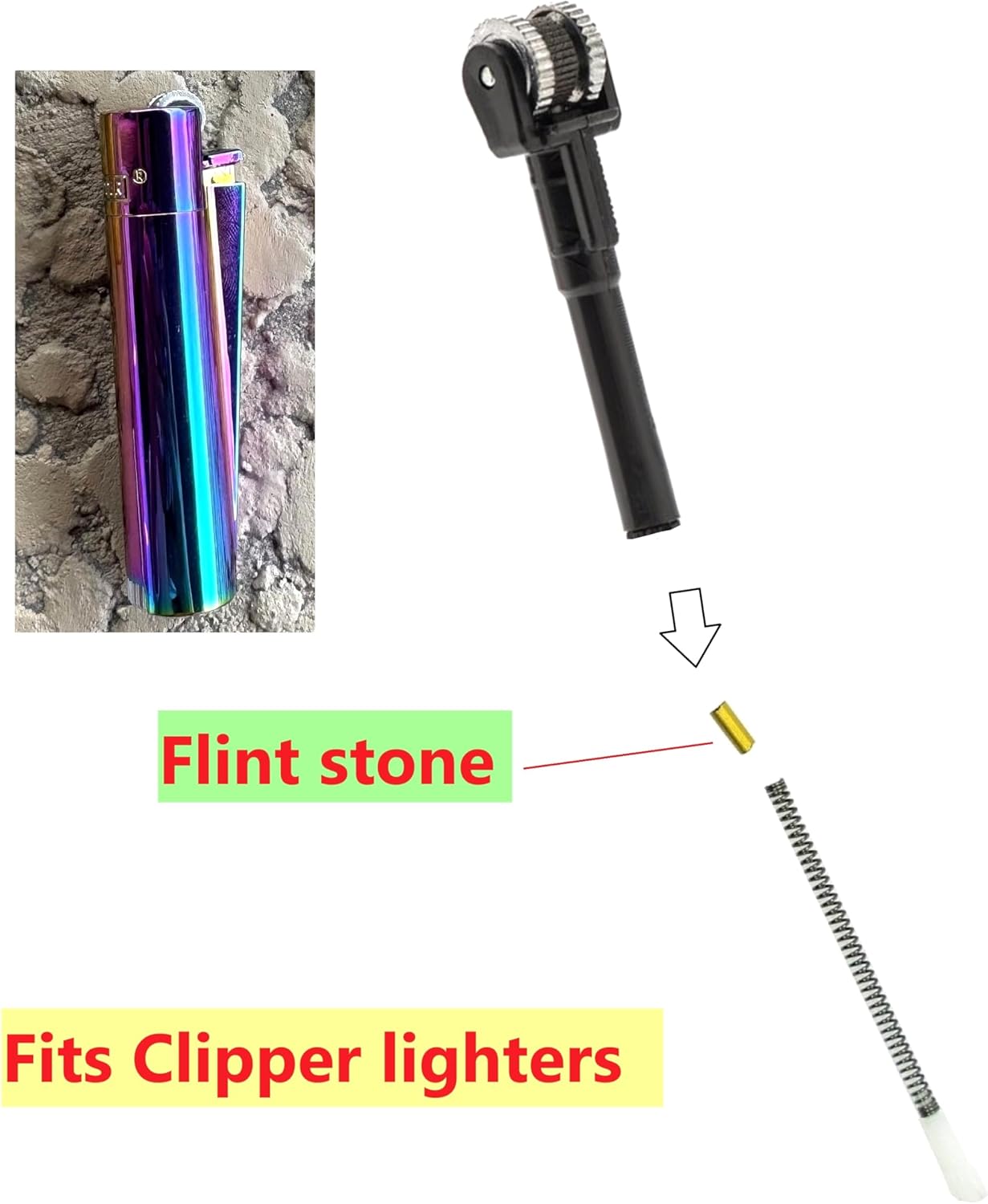 Replacement Flint Stone Compatible with Zippo and Clipper Lighters,Universal Lighter Flints Refills Pack of 100 (Gold)