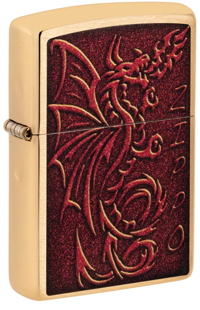 Zippo Armor High Polish Green Elegant Dragon Pocket Lighter, One Size