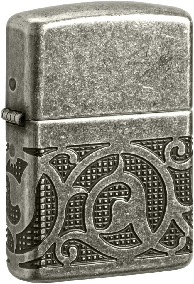 Zippo Pattern Armor Antique Silver Pocket Lighter