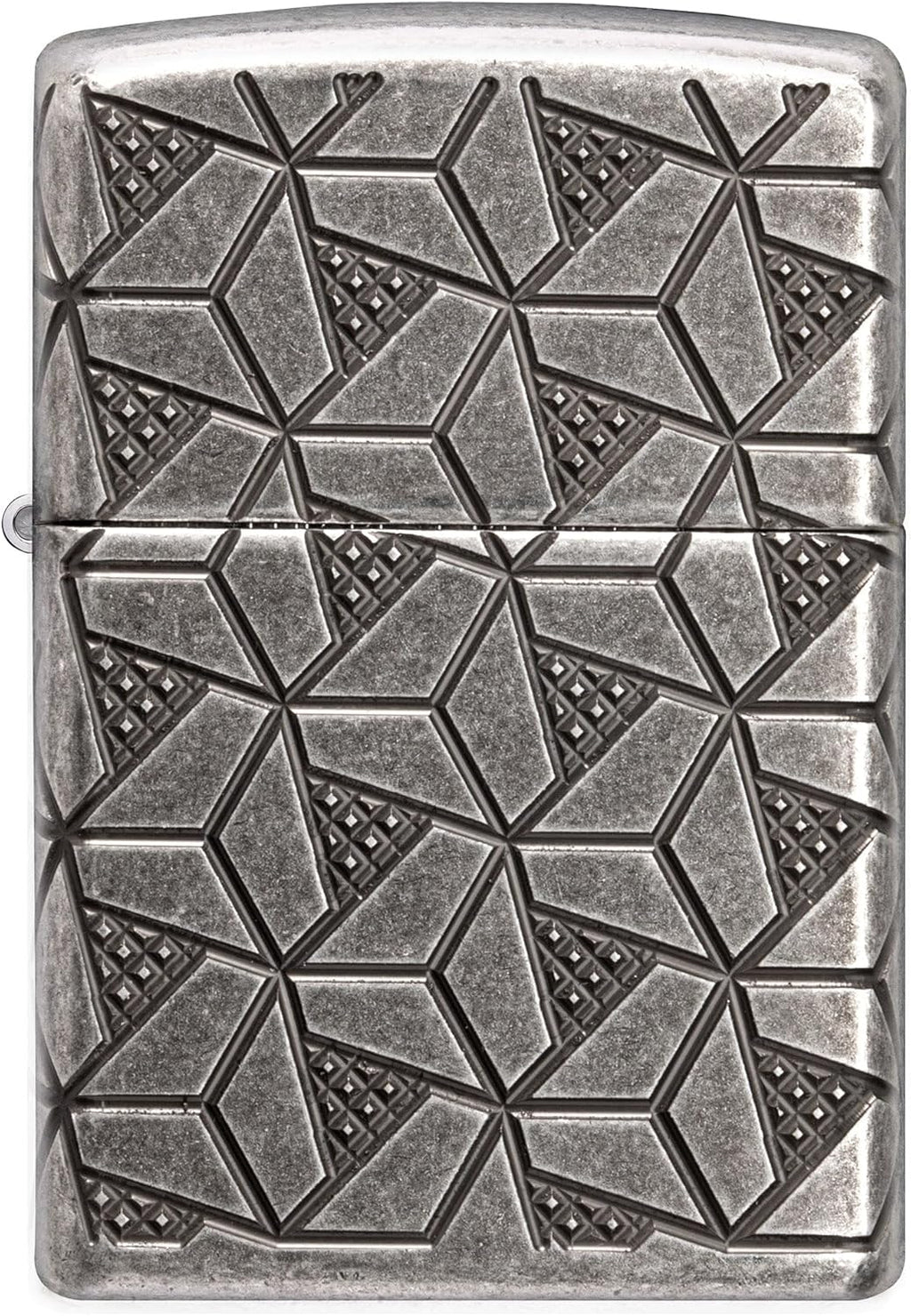 Zippo Lighter: Armor MultiCut Geometric Deep Carve - Antique Silver 49883