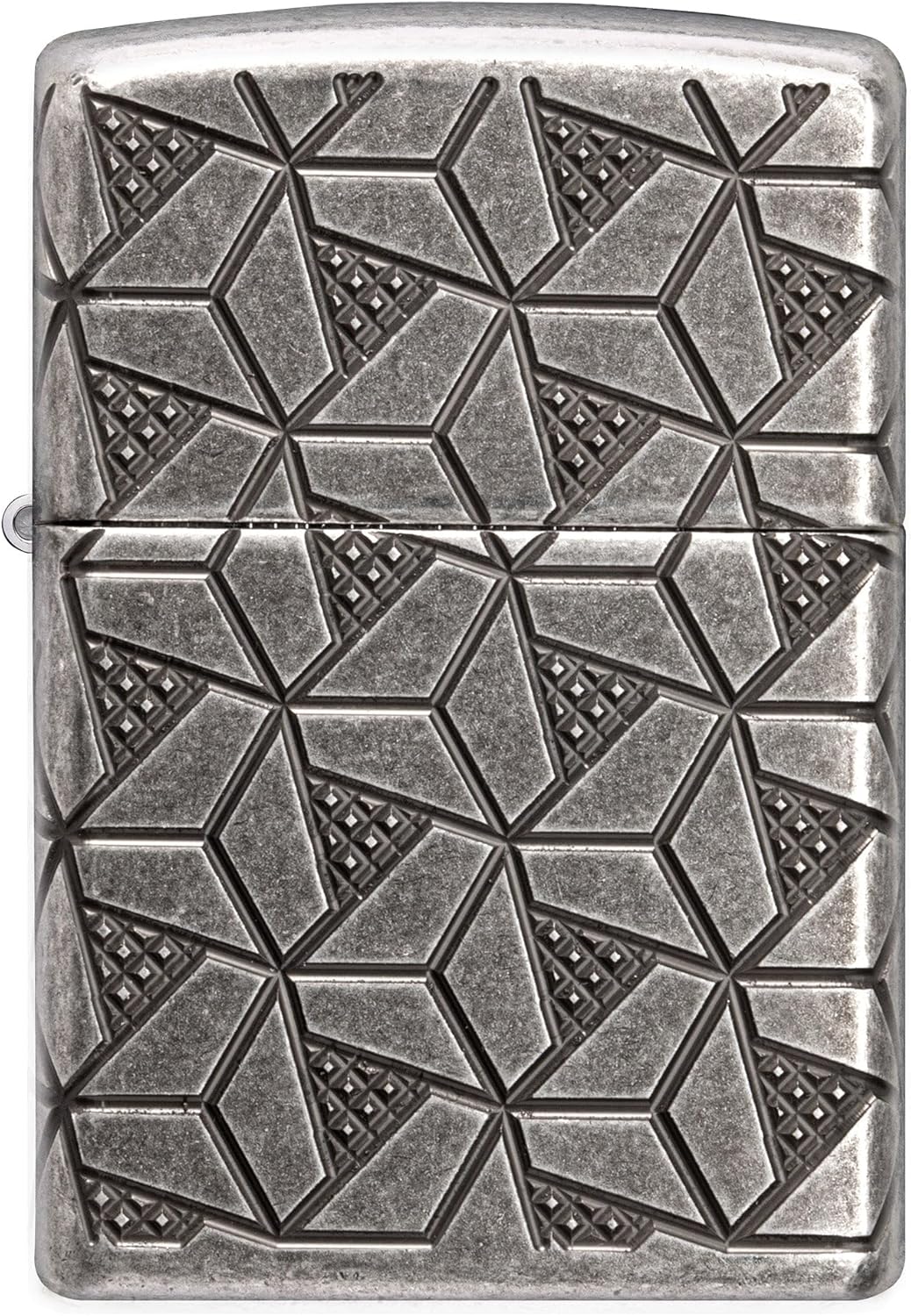 Zippo Lighter: Armor MultiCut Geometric Deep Carve - Antique Silver 49883
